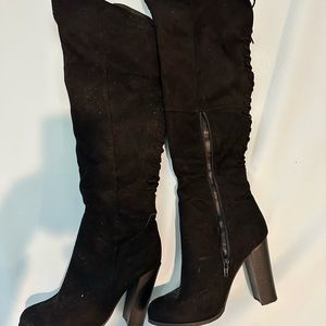 Women’s over the knee boots with lace up detail in back